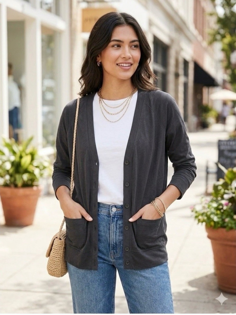 J. Crew Softspun Cotton V-neck Cardigan